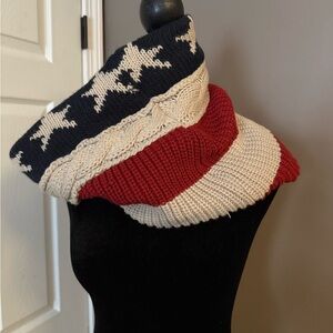 Patriotic Knit Scarf with Stars
